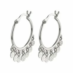 Pilgrim Accessories Panna Silver Charm Hoop Earrings