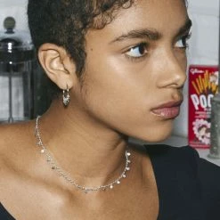 Pilgrim Accessories Panna Silver Charm Hoop Earrings