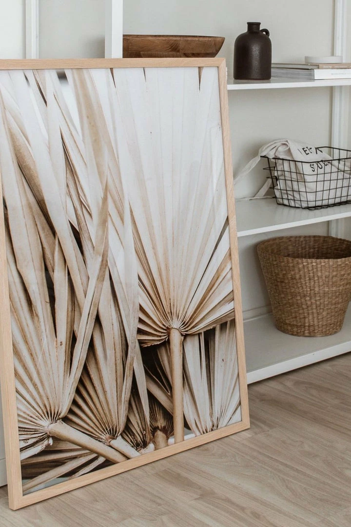 Papier HQ Dried Palm Leaves Natural Print Natural Frame A1 Print Living & Decor