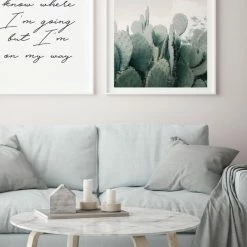 Papier HQ In The Desert Cacti White Framed A2 Print