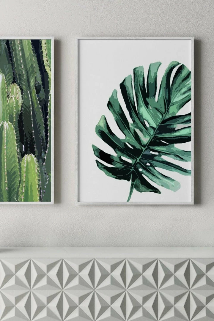 Papier HQ White Palm White Framed A2 Print