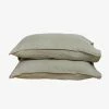 Home Lab Cushion, Throws & Linen 100% French Linen Pillowcase Pair Sage
