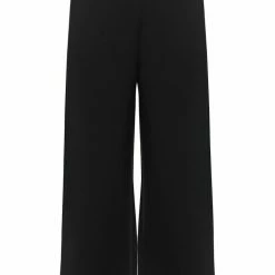 Among The Brave Effortless Black Viscose Deep Band Wide Leg Pant