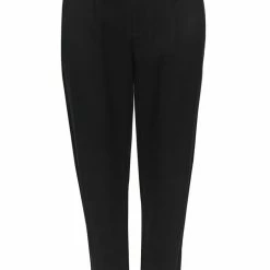 Among The Brave Essential Black Tapered Viscose Boyfriend Cuffed Pant Fashion