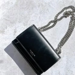 Nakedvice Accessories The Regis Silver Chain Side Bag Black