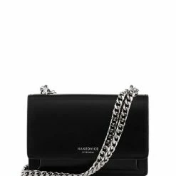 Nakedvice Accessories The Regis Silver Chain Side Bag Black