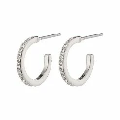 Pilgrim Accessories Roberta Pi Silver Plated Crystal 12mm Earrings