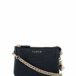 Saben Lily Crossbody Black Bag With Chain Accessories