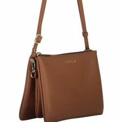 Saben Accessories Tilly Multi Pocket Tan Leather Crossbody Clutch