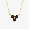 Silver Linings Accessories Casanova Gold Chain Necklace With Three Black Garnets
