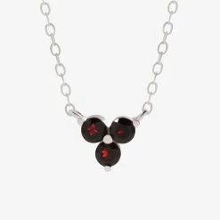 Silver Linings Casanova Silver Chain Necklace With Three Black Garnets