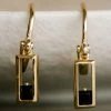 Silver Linings Accessories Realm Gold Square Sleeper Earring With Black Garnet