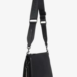 Federation Small Compartments Black Bag With Gunmetal Chain