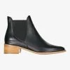 Minx Snappy Black Milled Leather Chelsea Boot With Natural Sole Accessories