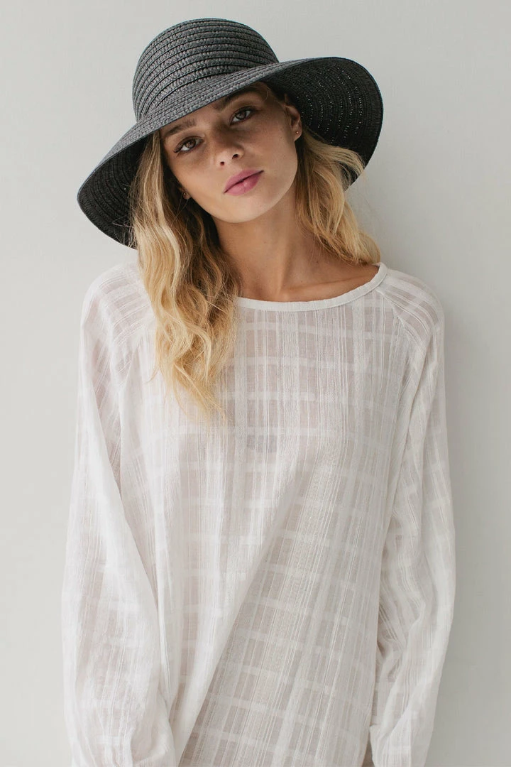 Sophie Accessories So Shady Woven Black Hat