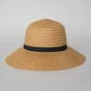 Sophie So Shady Woven Natural Hat With Black Ribbon Accessories