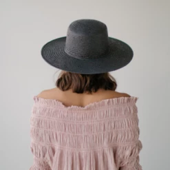 Sophie So Boater Black Hat