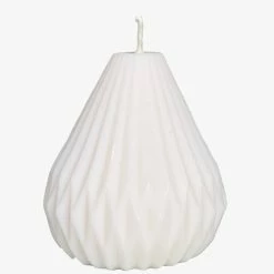 Master + Jack Living & Decor Sophie White Pear Shaped Candle Unscented H8cm X W8cm