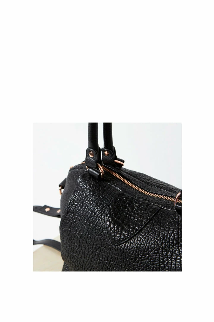 Status Anxiety Accessories Force Of Being Black Bubble Leather Handbag