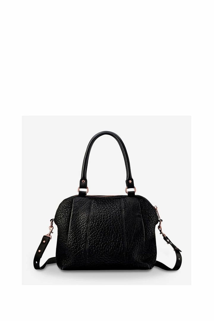Status Anxiety Accessories Force Of Being Black Bubble Leather Handbag