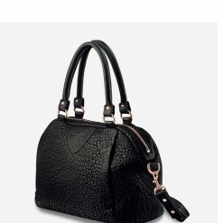 Status Anxiety Accessories Force Of Being Black Bubble Leather Handbag