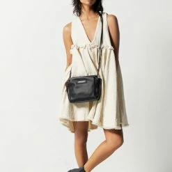 Status Anxiety The Ascendants Black Shoulder Bag With Chunky Zips Accessories