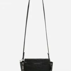 Status Anxiety Accessories The Ascendants Black Pebble Shoulder Bag With Chunky Zips