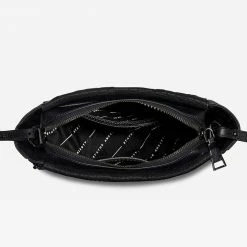 Status Anxiety Accessories The Ascendants Black Pebble Shoulder Bag With Chunky Zips