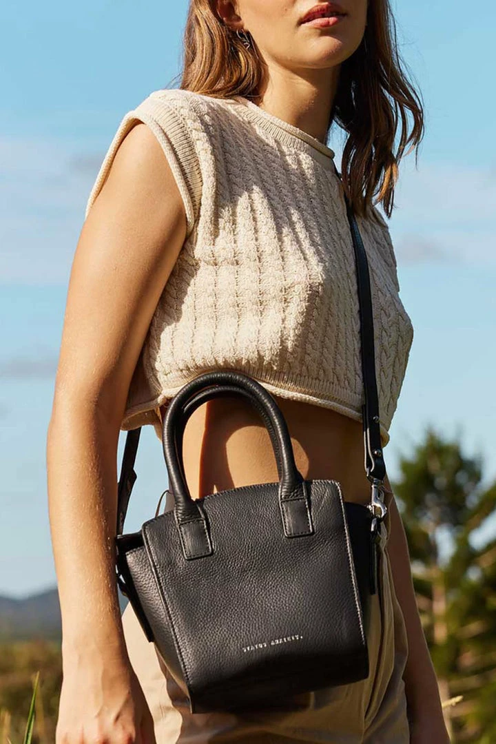 Status Anxiety Worst Behind Us Black Leather Bag