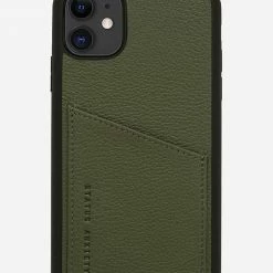 Status Anxiety Accessories Who's Who Leather Phone Case Khaki