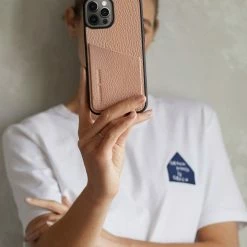 Status Anxiety Accessories Who's Who Leather Phone Case Dusky Pink