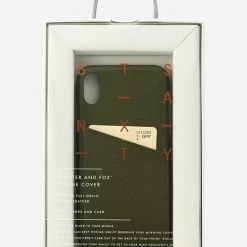 Status Anxiety Accessories Hunter + Fox Leather Khaki Iphone Case X/XS