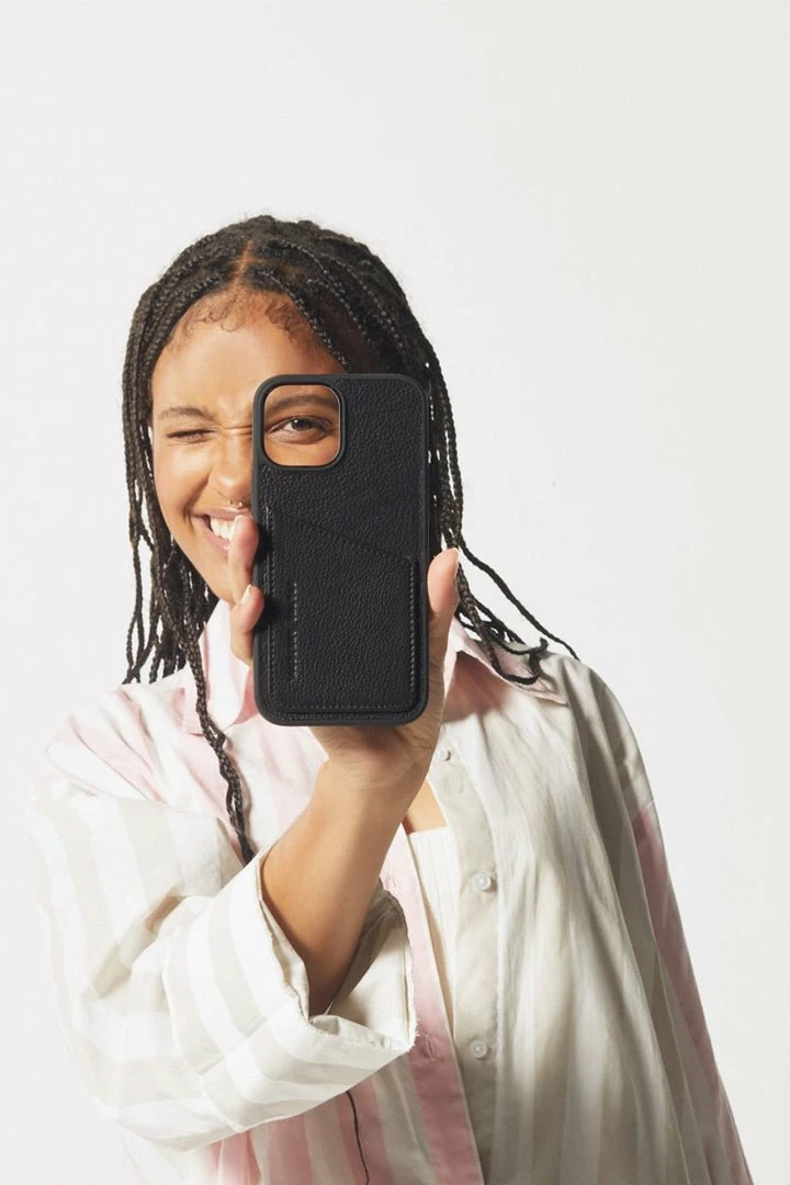 Status Anxiety Who's Who Leather Phone Case Black