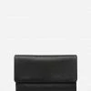 Status Anxiety Audrey Foldover Black Pebble Leather Wallet Accessories
