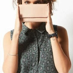 Status Anxiety Audrey Foldover Dusty Pink Pebble Leather Wallet