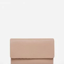 Status Anxiety Audrey Foldover Dusty Pink Pebble Leather Wallet