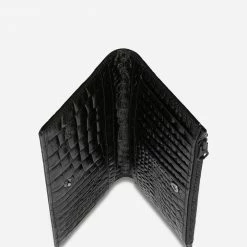 Status Anxiety In The Beginning Black Croc Emboss Wallet
