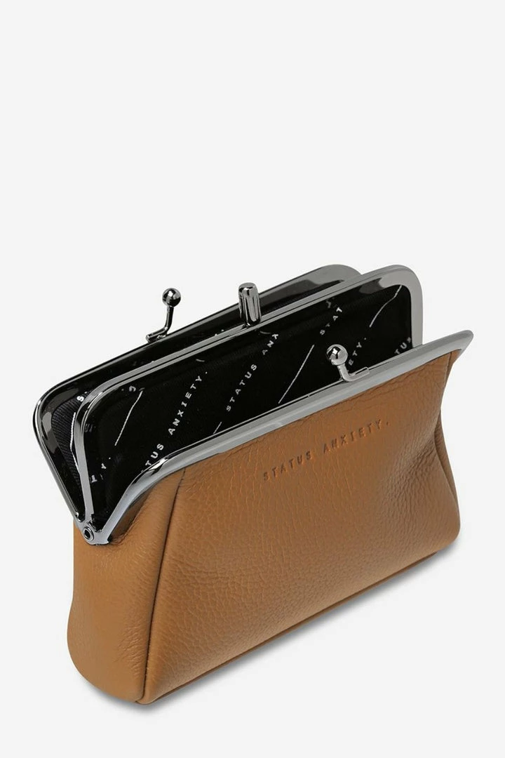 Status Anxiety Volatile Tan Clip Purse Accessories