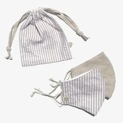 Personal Space Neutral Stripe + Mini Gingham Face Mask 2 Pack Accessories