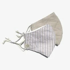Personal Space Neutral Stripe + Mini Gingham Face Mask 2 Pack Accessories