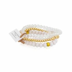 Lindi Kingi Summer Cream And Gold Bracelet Set