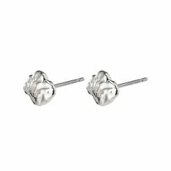 Pilgrim Tally Abstract Wave Stud Earrings Silver Plated Accessories