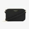 Nakedvice Accessories The Kiki Gold Double Zip Mini Crossbody Bag Black Leather