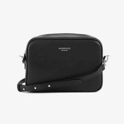 Nakedvice Accessories The 1995 Silver Zip Crossbody Nappa Bag Black Leather