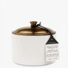 Paddy Wax Hygge Tobacco + Vanilla Ceramic Small Candle Brass Lid 140g Gifts For Her