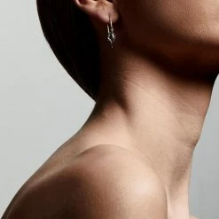 Pilgrim Tolerance Abstract Drop Hook Earrings Silver Plated