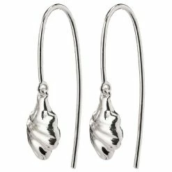 Pilgrim Tolerance Abstract Drop Hook Earrings Silver Plated