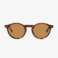 Status Anxiety Ascetic Brown Tort Round Sunglasses