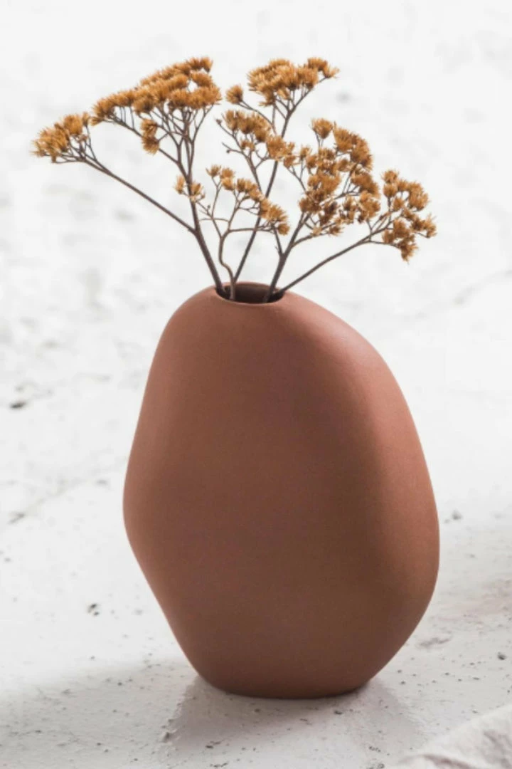 NED Collections Harmie Pebble Natural Speckle Vase Small 10x9cm