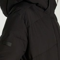 Huffer Longline Black Puffer Jacket